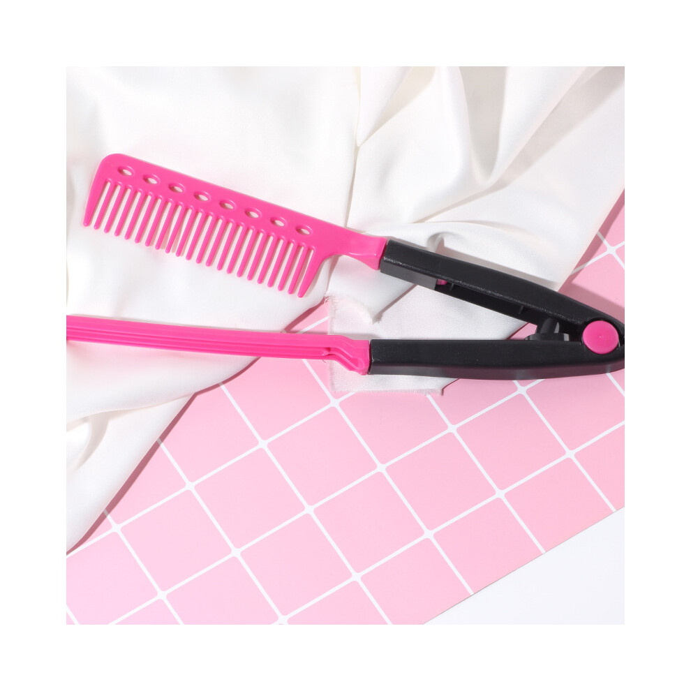 (Rose Red) V-Type Washable Foldable Hair Straightening Comb Comb Comb Hair-image-OPC-PH7YZDV-NEW