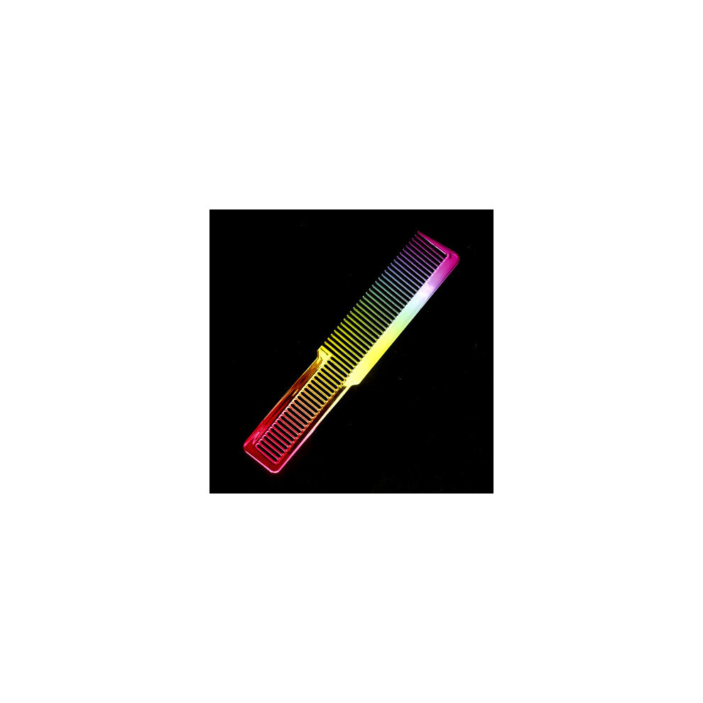 (A) Electroplating Haircut Hair Salon Comb Colorful Rainbow Comb Portable Barber Hair Salon