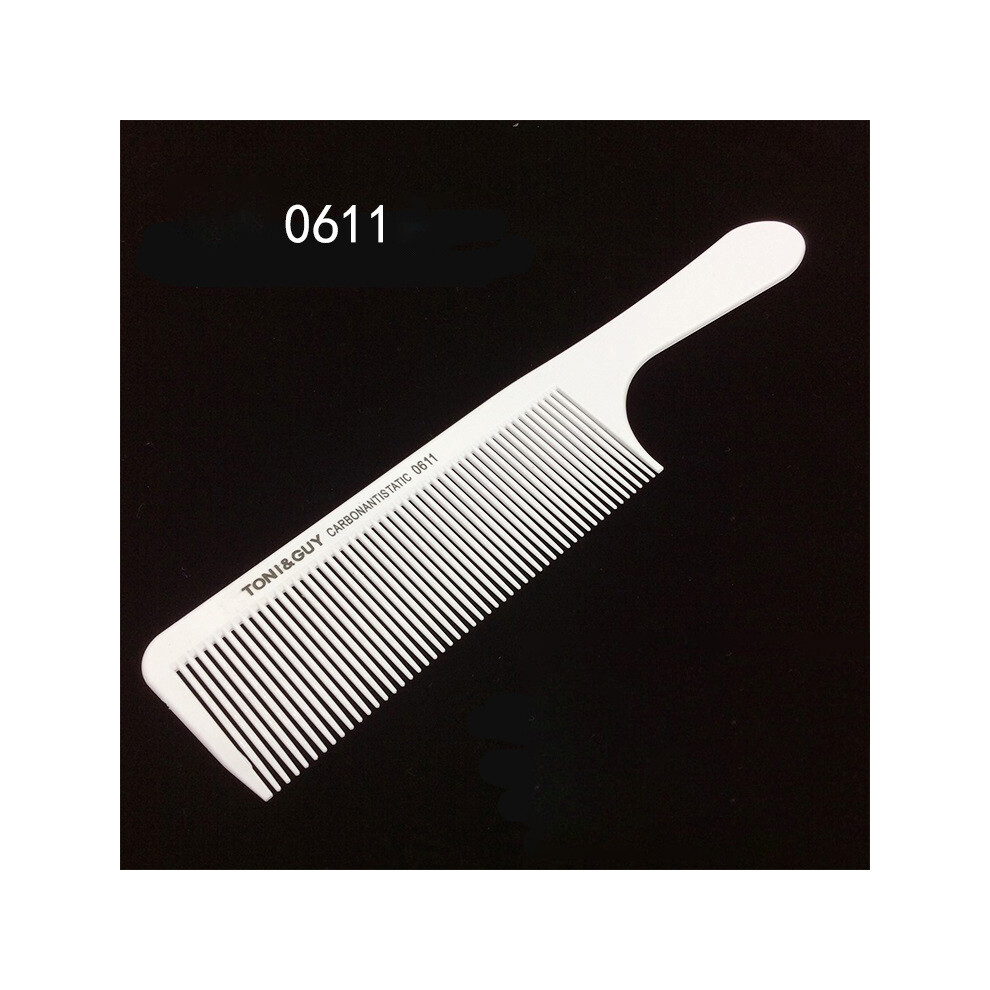 (611)Professional Hair Comb White Black Carbon Fiber Hair Comb Anti Static Hair Cutting