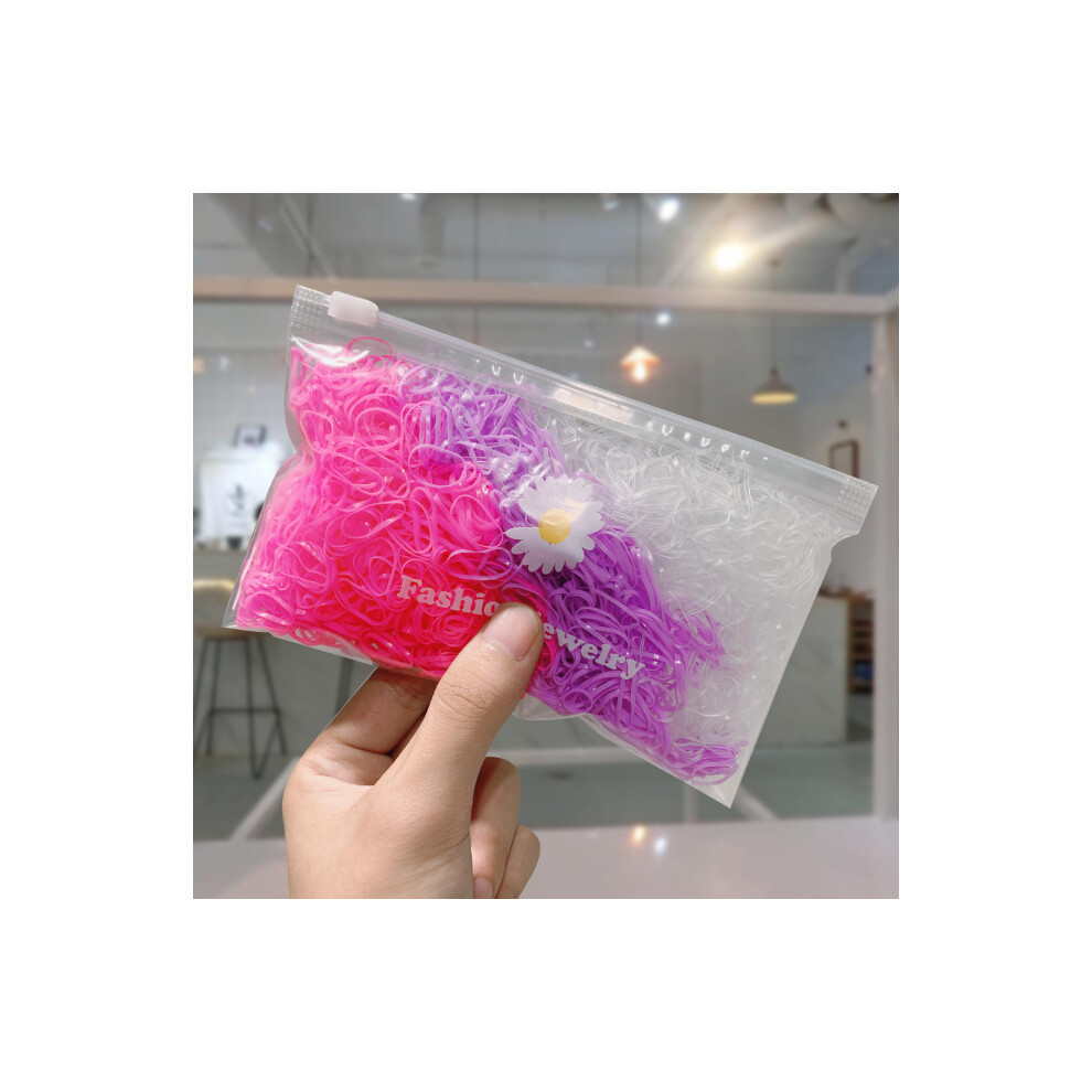 (1000 pcs) Durable hair bands Rubber band 1000 pcs/pack Elastic rubber band For Girls Kids DIY