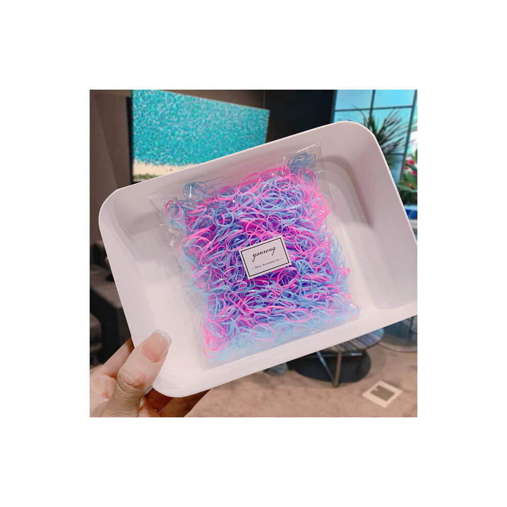 (1000 pcs) Durable hair bands Rubber band 1000 pcs/pack Elastic rubber band For Girls Kids DIY