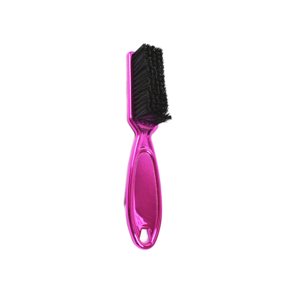 (Coating Purple Brush)Soild Wood Professional Fade Brush Barber Neck Sweep Brush Comb Haircut