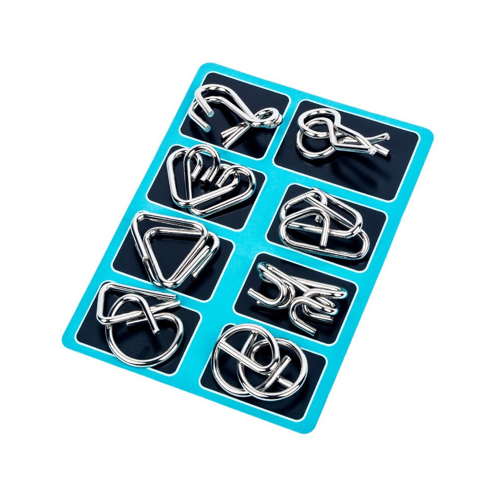 8 Pieces Metal Brain Teaser, Metal Brain Teaser Games, Metallic W-image-OPC-PH7Z59V-NEW