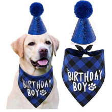 Dog Birthday Bandana, Pets Birthday Party Supplies Cute Boy Dog Birthday Outfit for Cat and Dog Decoration