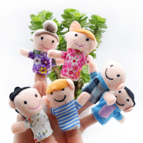 Six happy families hand puppets finger puppets playhouse puppets ...