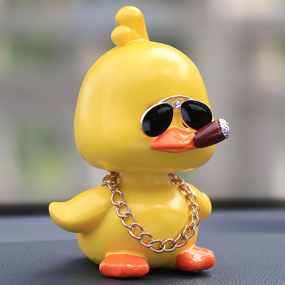 Cute Yellow Duck Toy Car Ornaments Cool Duck Car Dashboard Decorations Shaking Head Doll-image-OPC-PH7Z7MY-NEW