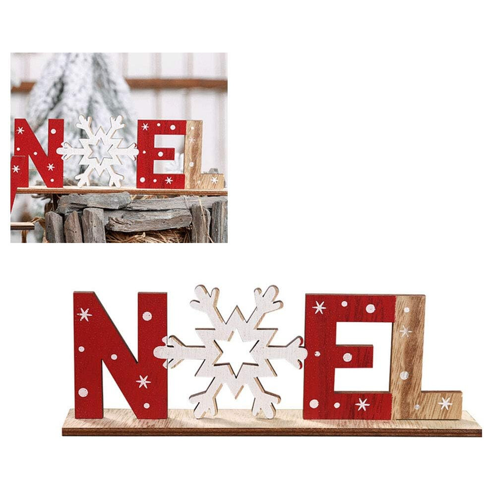 1 Pcs Ornaments Wooden Letters with Snowflake Christmas Ball with Printing Table Decoration Christmas Decoration Snowflake Noel Style-image-OPC-PH7Z7QH-NEW