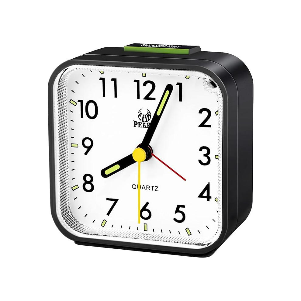 (Black) Silent Non-Ticking Analog Alarm Clock Quartz Alarm Clocks-image-OPC-PH7ZCBP-NEW