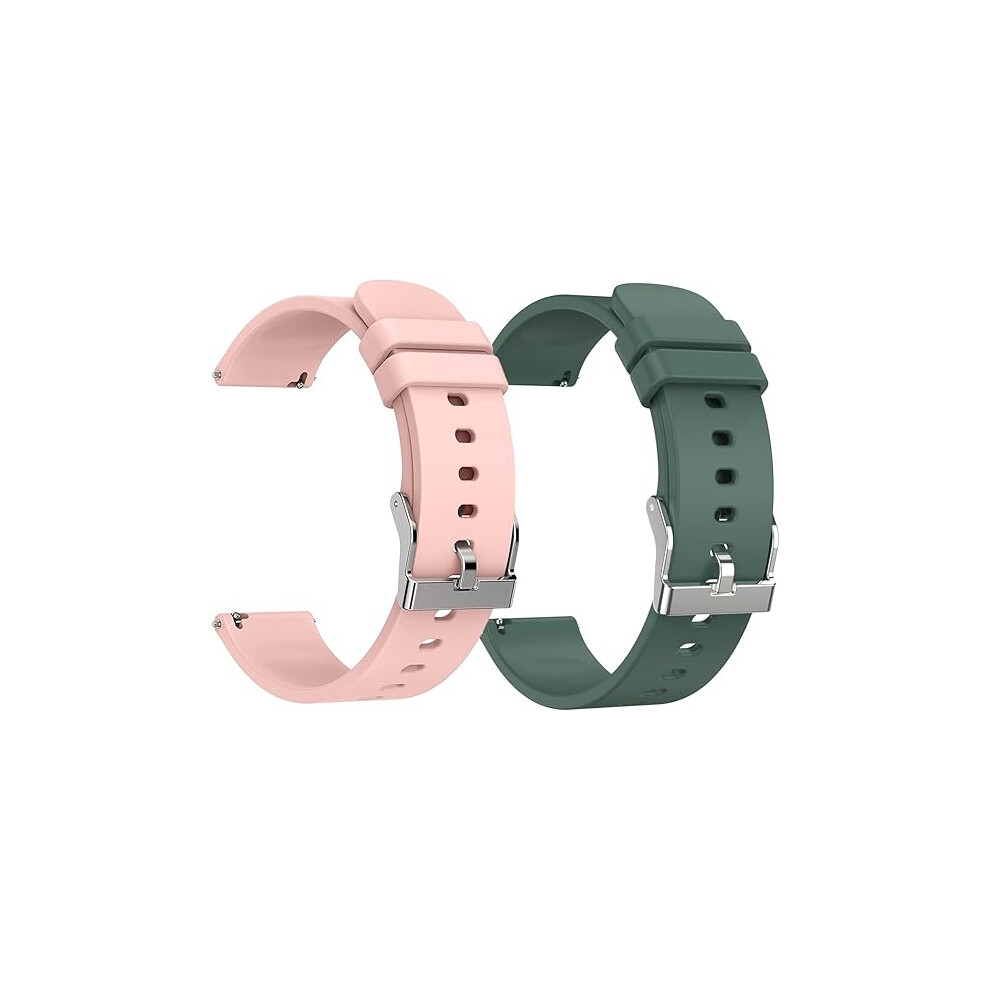 2piecesï¼Pink+Blue)20mm Replacement Strap for Smart Watch, Skin-Friendly Soft Silicone Quick Release, Smart Watch Strap-image-OPC-PH7ZCZP-NEW