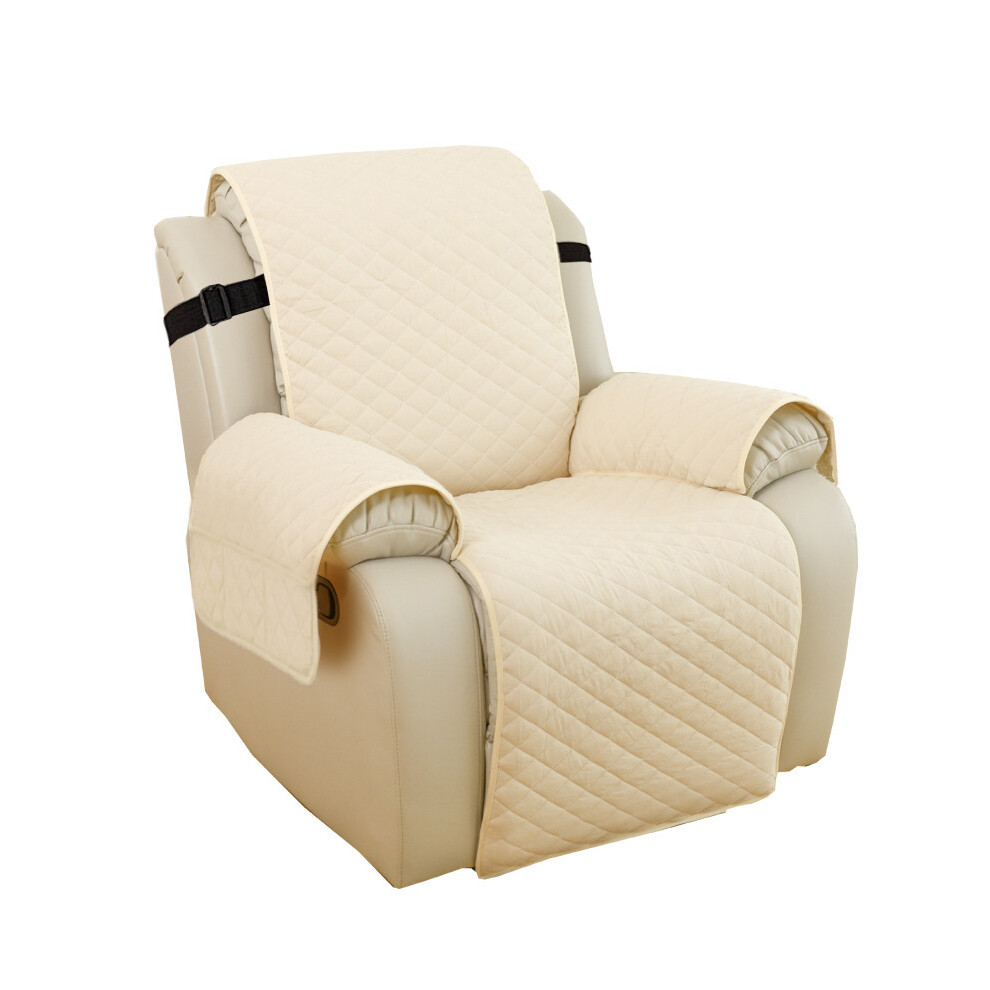 (Khaki) Waterproof Recliner Chair Covers for Armchairs Leather Re