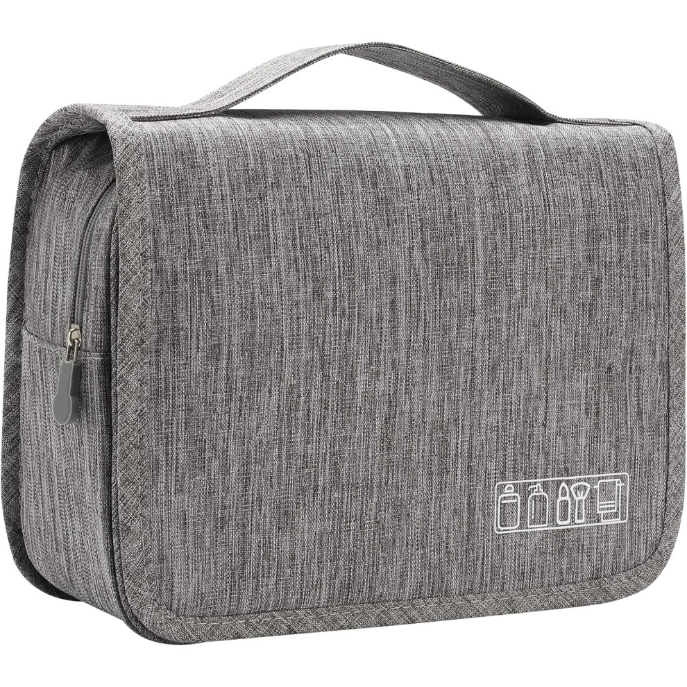 Hanging Toiletry Bag for Women - Toiletry Bag for Men - Airplane Toiletry Bag (Gray)-image-OPC-PH7ZFM8-NEW