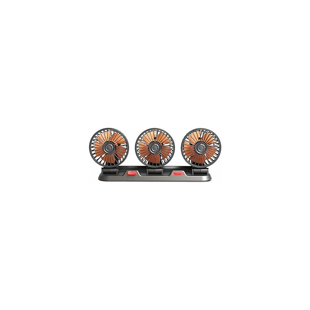 Auto Cooling Fan - Three Head Fan For Vehicles - Usb/12V/24V Automotive Fan, 2 Speeds, Quiet Fan, Cooling Fan 4895992090803