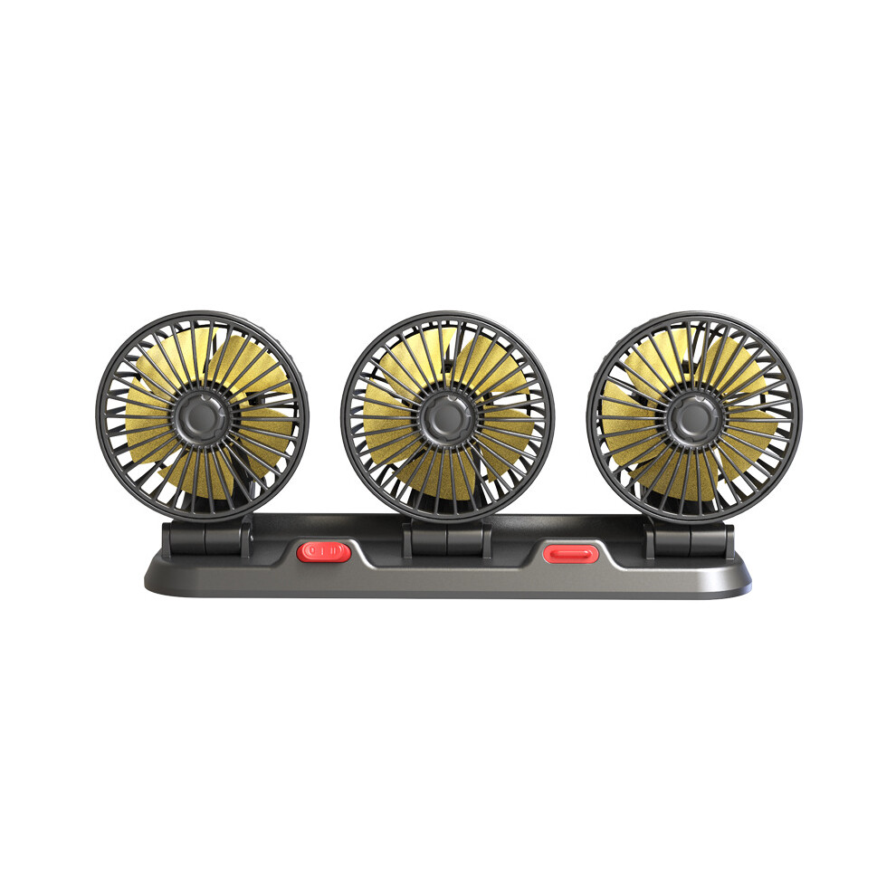 Auto Cooling Fan - Three Head Fan For Vehicles, Usb/12V/24V Cooling Fan, 2 Speeds, Vehicle Fan, Quiet Fan 4895992090810