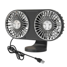Double Head Small Car Fan - Adjustable 3 Winds for Vehicle Air Circulation - Portable and Quiet - Small Auto Fan for Air Circulation
