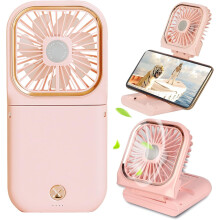 Handheld Portable Fan, 3000mAh 3 Speeds Battery Powered USB Rechargeable Mini Small Hand Fan,Power Bank Folding Silent Cooling Desk Fan