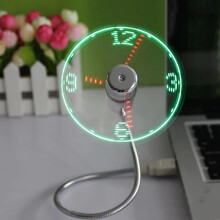 1 Piece Mini Flexible USB Fan Charging Fan with LED for PC Laptop Charger