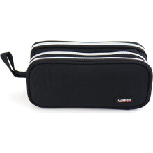 Black School Pencil Case Large Capacity Pencil Case 3 Compartments School Pencil Case Cosmetic Bag Student Boys Girls Teenagers
