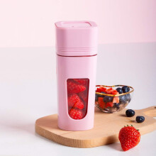 Portable Blender, Mini Blender with USB, Smoothie Blender for Milkshake, Fruit Juice. 350ML Mini Portable Blender for Christmas, Family Gift (Pink)