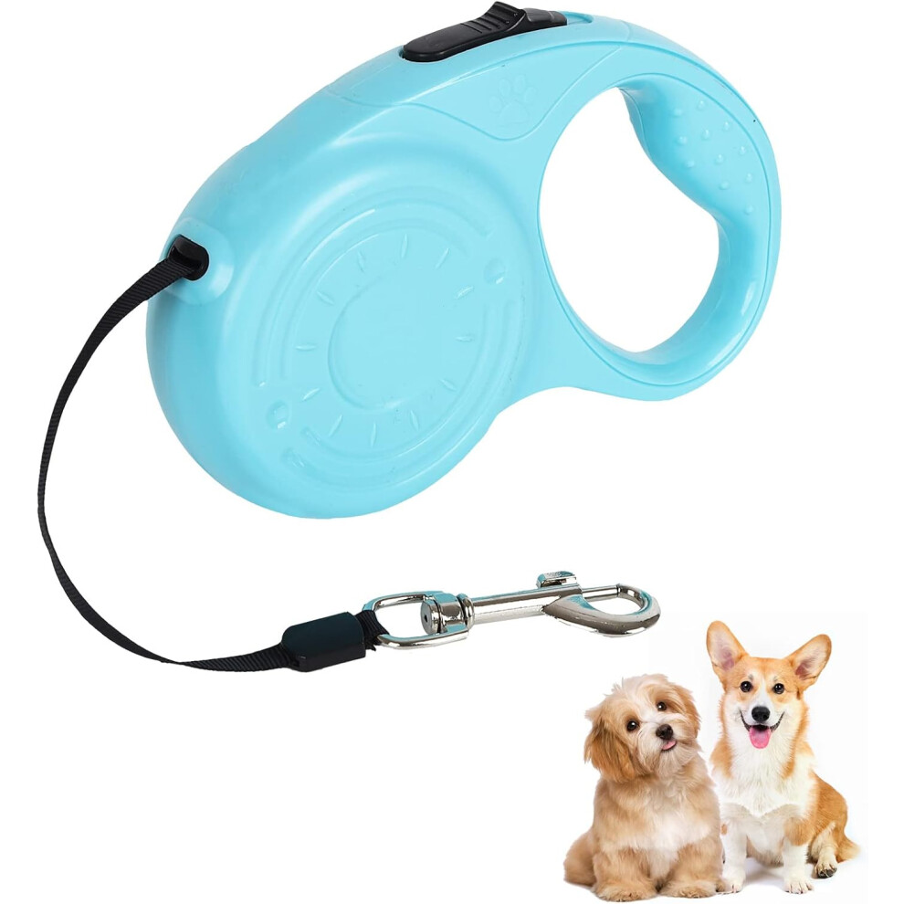 Retractable Dog Leash,5M Extendable Dog Leashes With Non-Slip Handle,Tangle Free Retractable Dog Leash For Small Medium Dogs Up To 25Kg (Light ) Blue