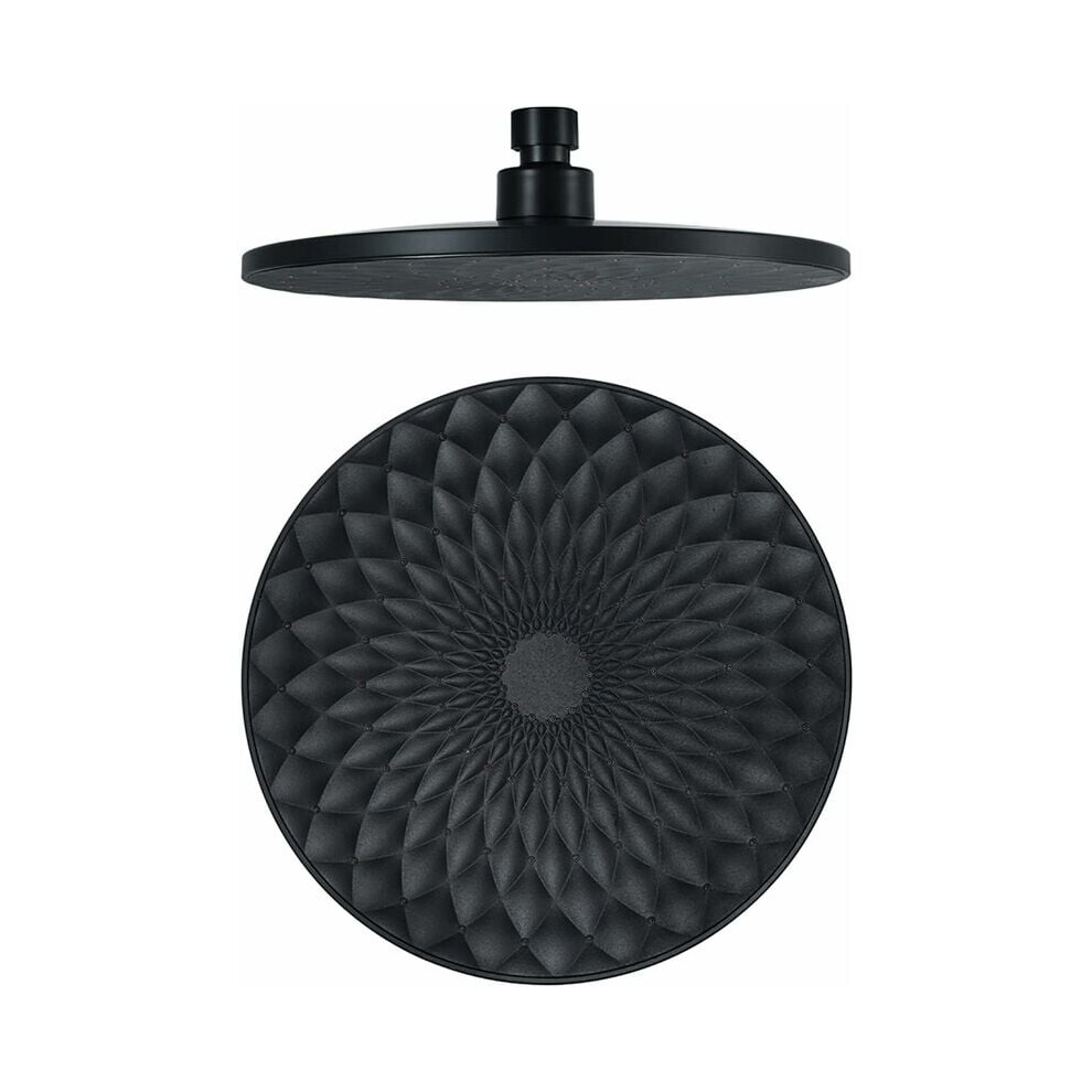 Shower head, round 8 inch fixed shower head ABS rain shower head water-saving high pressure rain shower head, G1/2 connection, black-image-OPC-PH7ZR8K-NEW