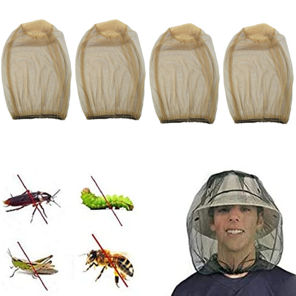 4 Pcs (White) Mosquito Head Net Mesh Mosquito Head Net Covers Mesh Mask for Beekeeping Beekeeper Outdoor Enthusiasts to Against Mosquitoes-image-OPC-PH7ZSPB-NEW