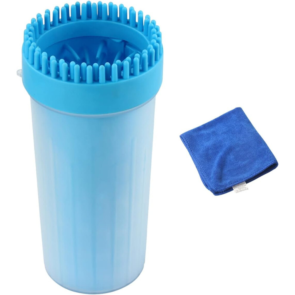 Blue - 1pc, height 25cm, free dog paw cleaner towel with soft silicone brush, portable foot cleaner.-image-OPC-PH7ZT5Q-NEW