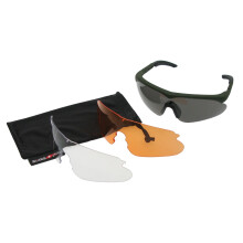 Swiss Eye Raptor glasses, frame -rubber green-, 3 lenses, antifog/antiscratch coating [10163