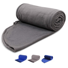 REDCAMP Fleece Sleeping Bag Liner with Hood, Great for Adult Warm or Cold Weather, 87" Long Full Sized Zipper Camping Blanket for Outdoor, Grey