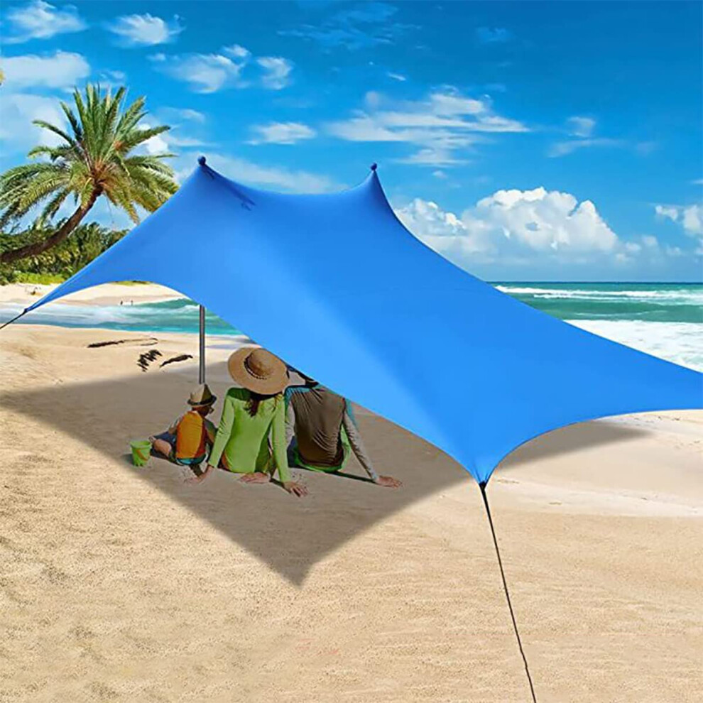 Beach Tent Anti UV Adult Child Ventilation Shelter Family Beach Large Sunshade Portable Canopy (Blue, M)-image-OPC-PH7ZVXD-NEW