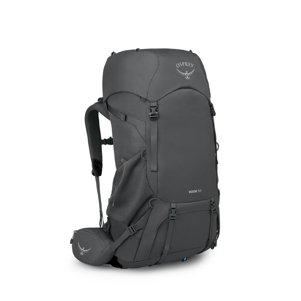 Osprey Rook 50 Men's Backpacking Backpack Dark Charcoal/Silver Lining O/S