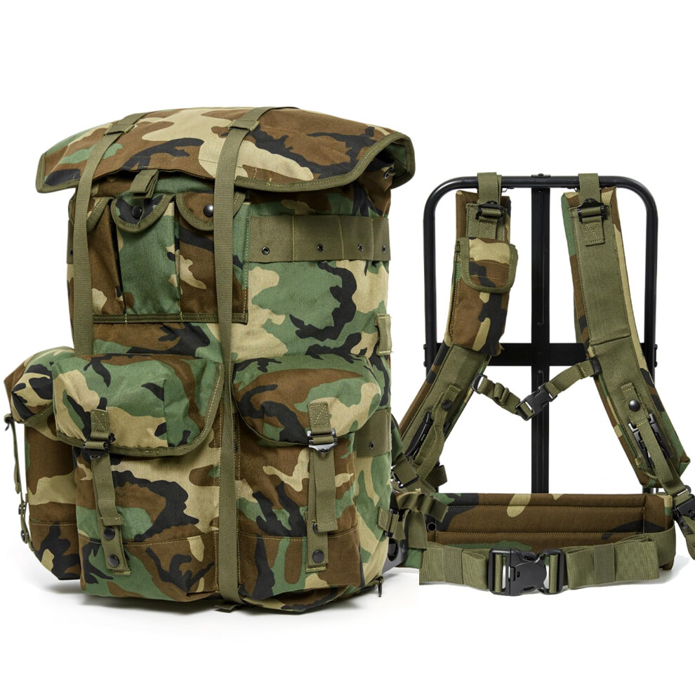 Military Alice Pack Army Survival Combat ALICE Rucksack Backpack Woodland, green-image-OPC-PH7ZW65-NEW