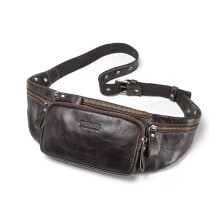 FANDARE Waist Packs Men Chest Sling Bag Waist Pouch Leather Fanny Pack Waterproof Business Travel Running Cycling Sports Crossbody Bag Outdoor