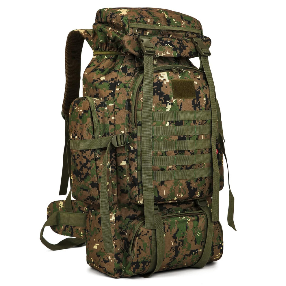WintMing 70L Camping Hiking Backpack Molle Rucksack Waterproof Traveling Daypack Frameless (Camouflag-C)