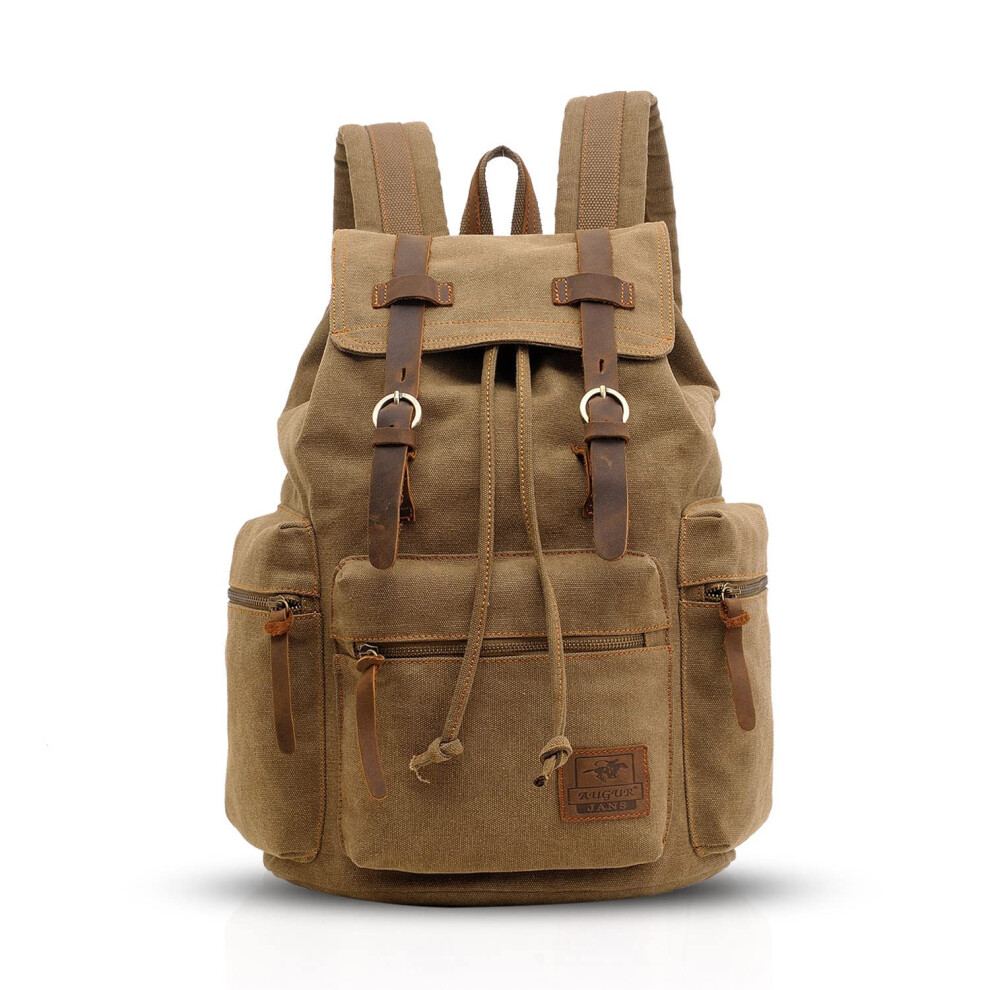 FANDARE Vintage Backpack Canvas Daypacks School Bag Outdoor Hiking Rucksack College Bookbag Teenager Travel Field Pack Large Knapsack Durable Infantry-image-OPC-PH7ZWMP-NEW