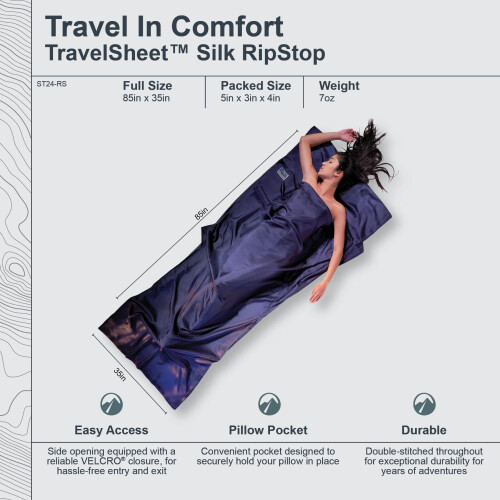 Cocoon TravelSheet Ripstop Silk, purple 2