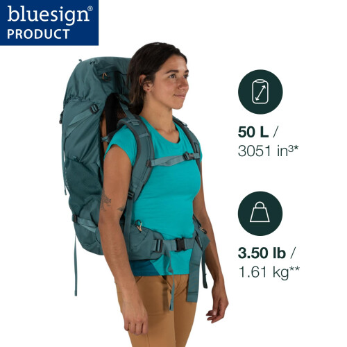 Osprey Europe Osprey Renn 50 Women's Backpacking Backpack Dark Charcoal/Gray Wolf O/S 1