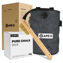 APE13? Chalk Bag for Climbing and Bouldering (as Set & Individuals) ? Includes Webbing Bag, Holder for Brush ? Boulder Bag for Magnesium ? Climbing