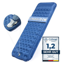 HIKENTURE Self-Inflating Sleeping Mat, 13 cm Ultra Thick Sleeping Mat Camping with Cushion, Inflatable Air Mattress, Small Pack Size, Ultralight