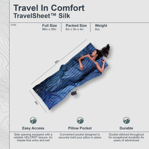 Cocoon Silk Sleeping Bag Travel Sheet - Silk - Print 2