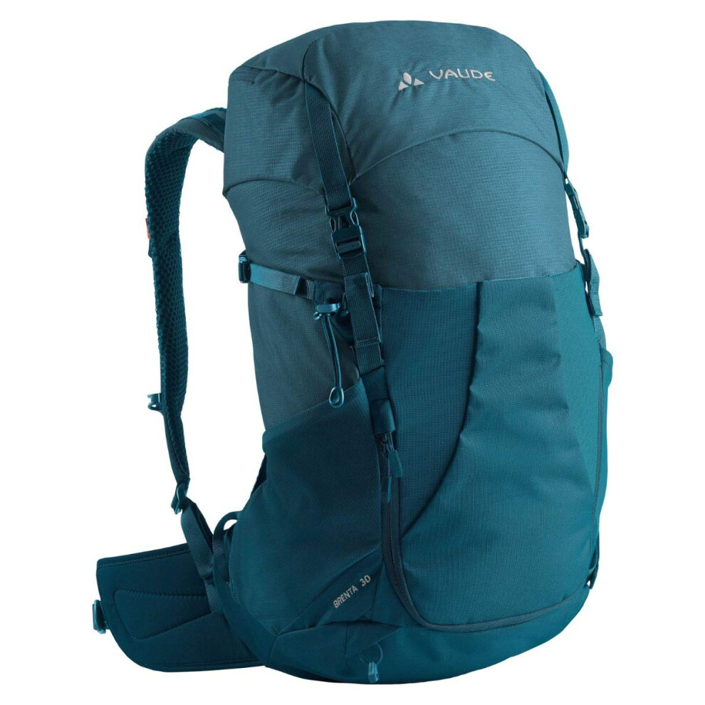 VAUDE Brenta 30L Blue Trekking Backpack for Women & Men, Comfortable Hiking with Integrated Rain Cover, Practical Compartment Layout