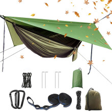 Portable Camping Hammock Set,Single Double Hammock,Mosquito net,rain Shade Tent,high Strength Parachute Fabric Hanging Bed. Suitable for