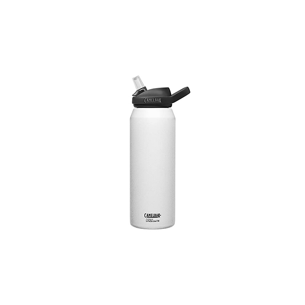 CAMELBAK Eddy+ Stainless Steel Vacuum Insulated Filtered by Lifestraw Water Bottle - White - 32oz/1 Litre-image-OPC-PH7ZXCF-NEW