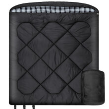 Winter 0 Degree Double Sleeping Bag, Double Wide Queen Size Sleeping Bag With 100% Cotton Flannel Lining, Warm And Waterproof 2 Person Sleeping Bag