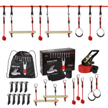 ALPIDEX Ninja Line 15 m Parcours Youths Adults Slackline Set Rings Rope Knots