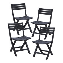 BOOSDEN Folding Plastic Chairs 4 Pack, Foldable Patio Stackable Chairs with Backrest for Outdoor Indoor Camping Picnic Dining Party Wedding Event