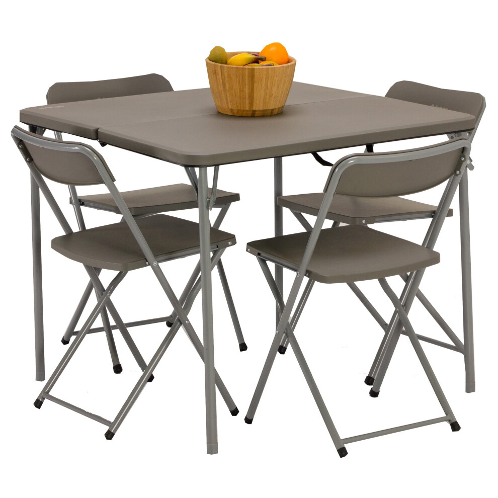 Vango Woodland Folding Camping Table and Chairs Set - Steel Frame, Collapsible, Portable with Carry Bag Ideal for Picnics, Campsite, Fishing, Beach,