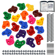 ALPIDEX Children's climbing holds, load capacity up to 200 kg, Mounting material included, different quantities multicolored - 20 pieces