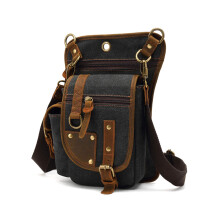 FANDARE Canvas Drop Leg Bag Hiking Waist Pack Sling Crossbody Bag Shoulder Backpack Men Women Chest Daypacks for Outdoor Motorcycle Tactical Riding