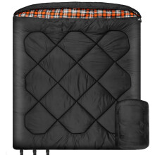 Winter 0 Degree Double Sleeping Bag, Double Wide Queen Size Sleeping Bag With 100% Cotton Flannel Lining, Warm And Waterproof 2 Person Sleeping Bag