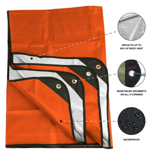 Arcturus All Weather Outdoor Survival Blanket All Purpose,Thermal,Reflective Orange 1